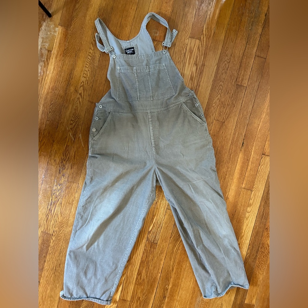 Vintage Women's Gray Corduroy Overalls